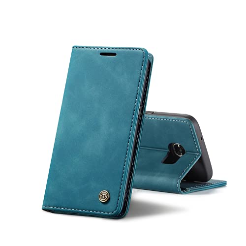 Chocoyi Kompatibel mit Samsung Galaxy S7 Edge Hülle Leder,Magnetverschluss Premium PU Leder Flip Case,Standfunktion.-Blau von Chocoyi