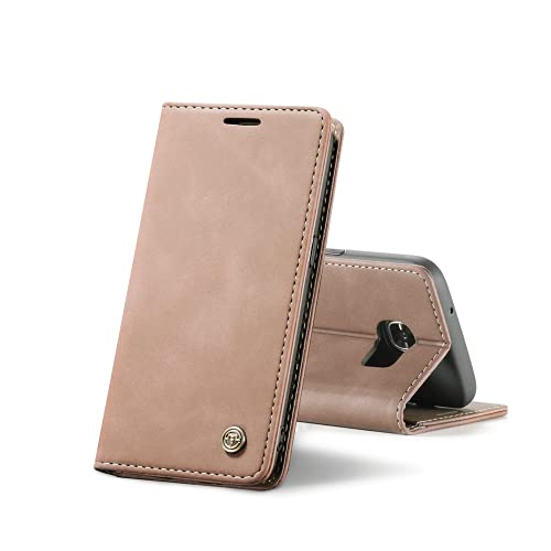 Chocoyi Kompatibel mit Samsung Galaxy S7 Edge Hülle Leder,Magnetverschluss Premium PU Leder Flip Case,Standfunktion.-Braun von Chocoyi