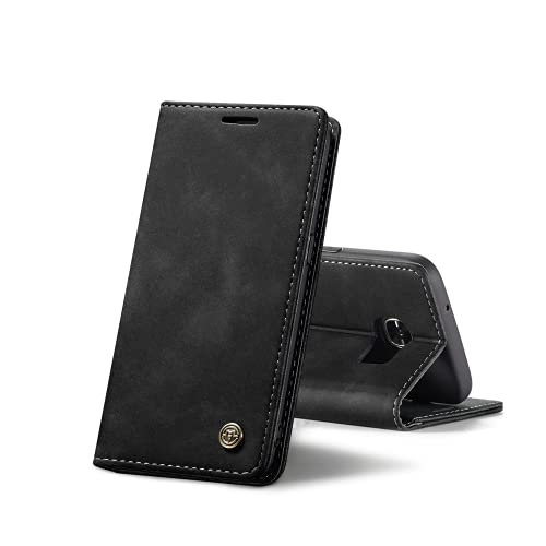 Chocoyi Kompatibel mit Samsung Galaxy S7 Hülle Leder,Magnetverschluss Premium PU Leder Flip Case,Standfunktion.-schwarz von Chocoyi