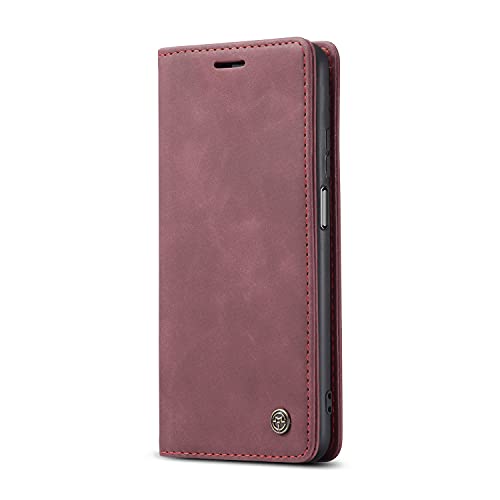 Chocoyi Kompatibel mit Xiaomi Redmi Note 10 5G / Poco M3 Pro Hülle Leder,Magnetverschluss Premium PU Leder Flip Case,Standfunktion.-weinrot von Chocoyi