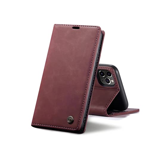 Chocoyi Kompatibel mit iPhone 11 6.1 Hülle Leder,Magnetverschluss Premium PU Leder Flip Case,Standfunktion.-rot von Chocoyi