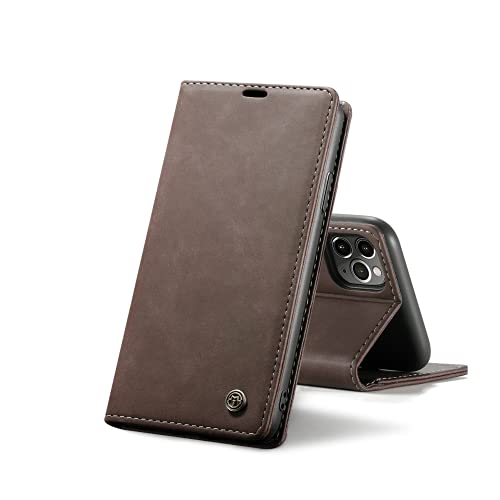 Chocoyi Kompatibel mit iPhone 11 Pro 5.8 Hülle Leder,Magnetverschluss Premium PU Leder Flip Case,Standfunktion.-Kaffee Braun von Chocoyi