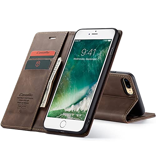 Chocoyi Kompatibel mit iPhone 6/6S/7/8/se 2020 Hülle Leder,Magnetverschluss Premium PU Leder Flip Case,Standfunktion.-Kaffee Braun von Chocoyi