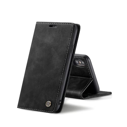 Chocoyi Kompatibel mit iPhone X/XS 5.8 Hülle Leder,Magnetverschluss Premium PU Leder Flip Case,Standfunktion.-schwarz Chocoyi Kompatibel mit iPhone X/XS 5.8 Hülle Leder,Magnetverschluss Premium PU Leder Flip Case,Standfunktion.-schwarz von Chocoyi