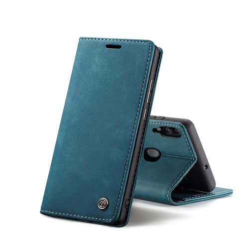 Chocoyi Schutzhülle aus Kunstleder für Samsung Galaxy A40, Schutzhülle aus PU-Leder, Brieftasche, Magnetverschluss, Kartenfächer, Standfunktion, Blau von Chocoyi