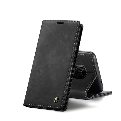 Chocoyi Schutzhülle aus Kunstleder für Xiaomi Redmi Note 9S/Note 9 Pro, Schutzhülle, PU-Leder, Brieftasche, Magnetverschluss, Kartenfächer, Standfunktion, Schwarz von Chocoyi