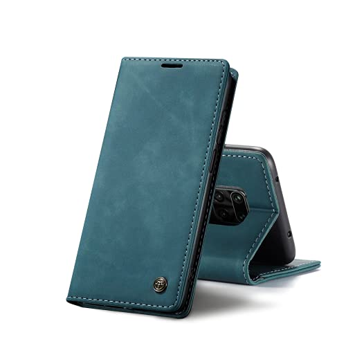 Chocoyi Schutzhülle aus PU-Leder für Xiaomi Redmi Note 9S/Note 9 Pro, Schutzhülle aus PU-Leder, Magnetverschluss, Kartenfächer, Standfunktion, Blau von Chocoyi