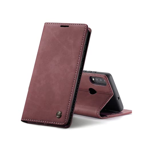 Chocoyi Schutzhülle aus Leder für Huawei P30 Lite, Schutzhülle aus PU-Leder, Brieftasche, Magnetverschluss, Kartenfächer, Standfunktion, Rot von Chocoyi