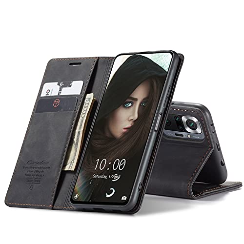 Chocoyi Schutzhülle aus Leder für Redmi Note 10 Pro/Note 10 Pro Max, Schutzhülle aus PU-Leder, Brieftasche, Magnetverschluss, Kartenfächer, Standfunktion, Schwarz Chocoyi Schutzhülle aus Leder für Redmi Note 10 Pro/Note 10 Pro Max, Schutzhülle aus PU-Leder, Brieftasche, Magnetverschluss, Kartenfächer, Standfunktion, Schwarz von Chocoyi