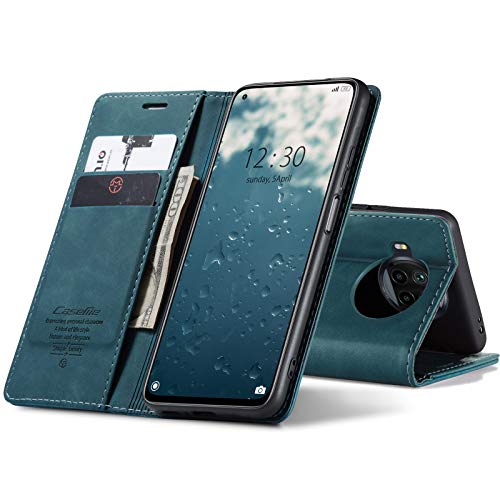 Chocoyi Schutzhülle aus Kunstleder für Xiaomi Mi 10T Lite 5G, Schutzhülle aus PU-Leder, Magnetverschluss, Kartenfächer, Standfunktion, Blau von Chocoyi