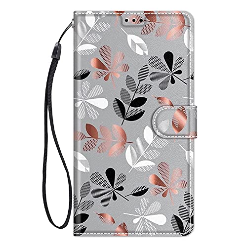 ChoosEU Hülle für Samsung Galaxy A15 5G / 4G Klapphülle Muster Handytasche Leder Schutzhülle Flip Case Stoßfeste Silikon Motive für Mädchen Handyhülle Motiv Klappbar Lederhülle Cover - Blatt von Choeeu