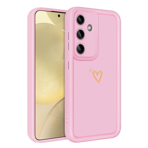 ChoosEU Hülle für Samsung Galaxy A25 5G Dünn Silikon Handyhülle mit Liebesherz Love Muster Motiv für Mädchen Frauen Jungen Stoßfeste Kratzfeste Weich Case Griffige Schutzhülle für Galaxy A25 5G - Rosa von Choeeu