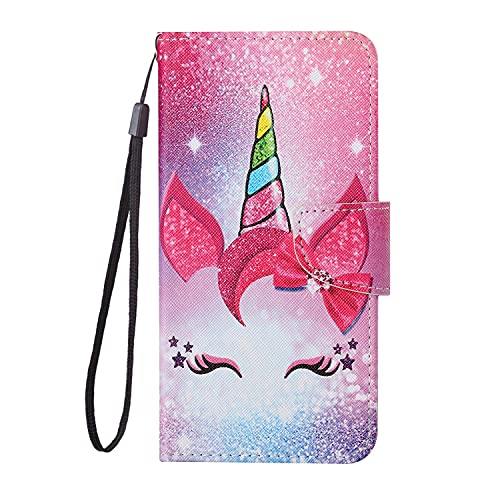 ChoosEU Hülle für Samsung Galaxy A70 / A70S Klapphülle Lederhülle Standfunktion Schutzhülle Stoßfeste Handyhülle Motive Handytasche für Mädchen Handy Case Galaxy A70 / A70S Cover - Rosa Einhorn von Choeeu