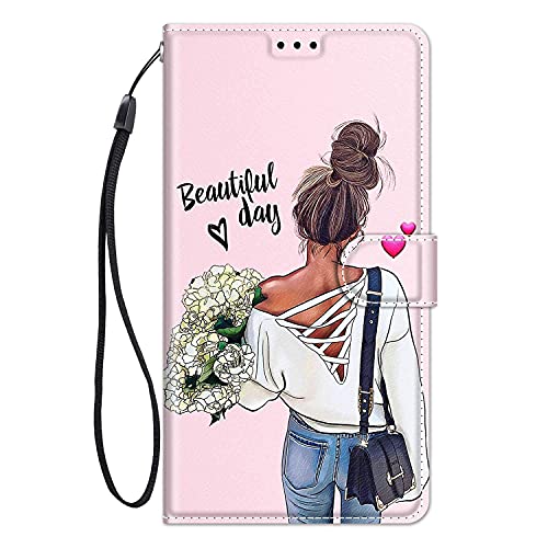ChoosEU Hülle für Xiaomi Redmi Note 12 5G / Poco X5 5G Klapphülle Muster Handytasche Leder Schutzhülle Flip Case Stoßfeste Silikon Motive Handyhülle Motiv Klappbar Lederhülle Cover - Mädchen von Choeeu