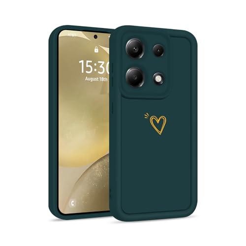ChoosEU Hülle für Xiaomi Redmi Note 13 Pro 4G / Poco M6 Pro 4G Dünn Silikon Handyhülle mit Liebesherz Love Muster Motiv für Mädchen Frauen Stoßfeste Kratzfeste Weich Case Griffige Schutzhülle - Grün von Choeeu