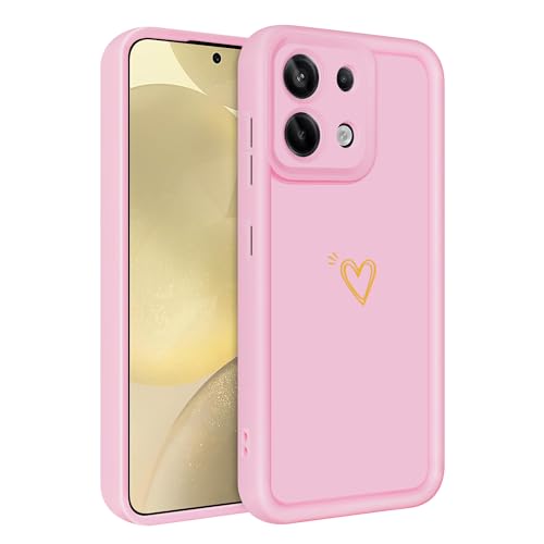 ChoosEU Hülle für Xiaomi Redmi Note 13 Pro 5G / Poco X6 5G Dünn Silikon Handyhülle mit Liebesherz Love Muster Motiv für Mädchen Jungen Stoßfeste Kratzfeste Weich Case Griffige Schutzhülle - Rosa von Choeeu