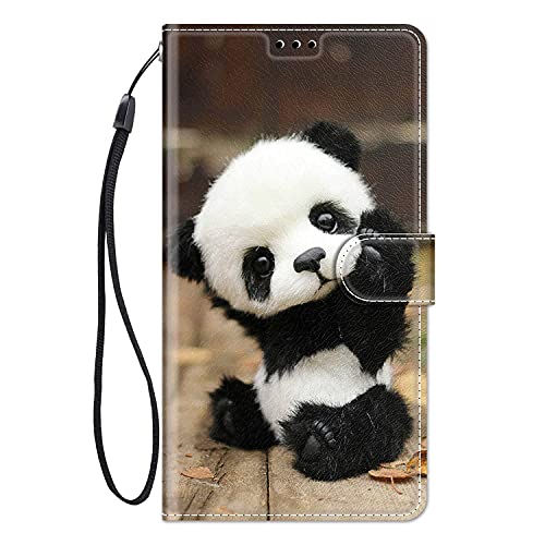 ChoosEU Leder Hülle für iPhone 11 Klapphülle, Muster Handytasche Schutzhülle Flip Case Stoßfeste Silikon Motive Handyhülle, Klappbar Lederhülle für iPhone 11 Cover - Panda von Choeeu