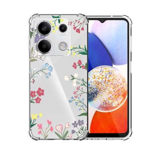 ChoosEU Transparent Hülle für Xiaomi Redmi Note 13 Pro 5G / Poco X6 5G Weich TPU Silikon Case mit Blume Muster Motiv Dünne Handyhülle Stoßfeste Airbag Schutzhülle Durchsichtig Cover - Rot Blau ChoosEU Transparent Hülle für Xiaomi Redmi Note 13 Pro 5G / Poco X6 5G Weich TPU Silikon Case mit Blume Muster Motiv Dünne Handyhülle Stoßfeste Airbag Schutzhülle Durchsichtig Cover - Rot Blau von Choeeu