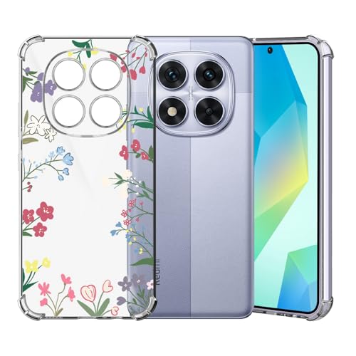 ChoosEU Transparent Hülle für Xiaomi Redmi Note 14 Pro 5G Weich TPU Silikon Case mit Blume Muster Motiv für Mädchen Dünne Handyhülle Stoßfeste Airbag Schutzhülle Durchsichtig Cover - Rot Blau ChoosEU Transparent Hülle für Xiaomi Redmi Note 14 Pro 5G Weich TPU Silikon Case mit Blume Muster Motiv für Mädchen Dünne Handyhülle Stoßfeste Airbag Schutzhülle Durchsichtig Cover - Rot Blau von Choeeu