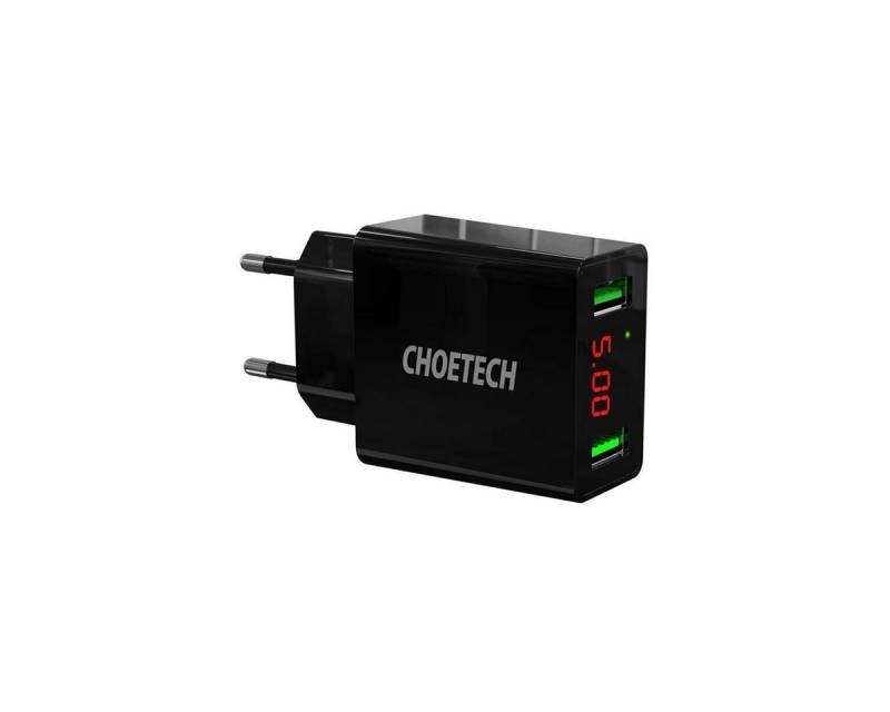 Choetech 2x USB-A Netzwerk-Ladegerät mit Display Smartphone-Ladegerät von Choetech