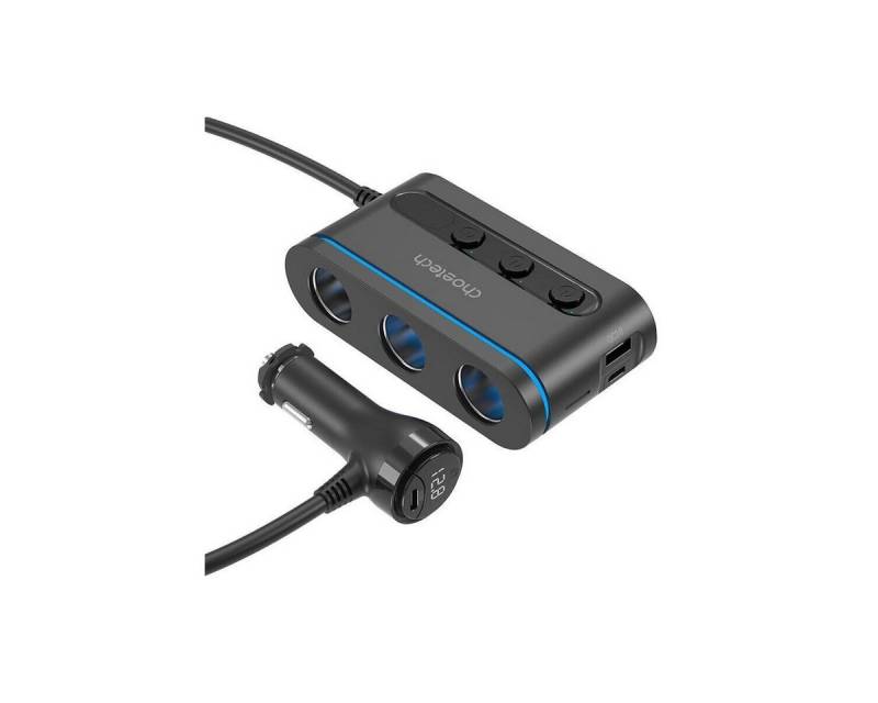 Choetech Auto-Zigarettenanzünder-Verteiler 3 Steckdosen 2C+1A Smartphone-Kabel von Choetech
