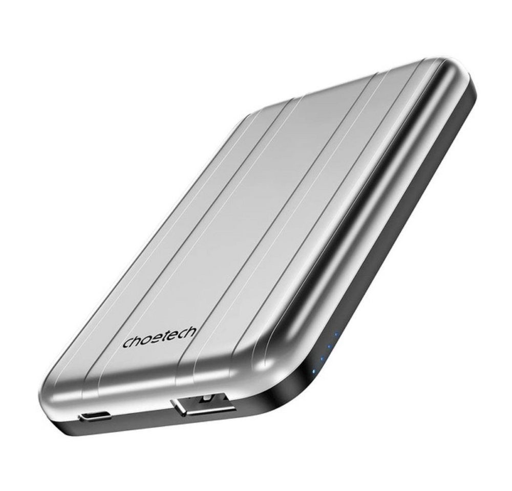 Choetech B655 Mini kabellose magnetische Powerbank 5000 mAh – Silber Powerbank von Choetech