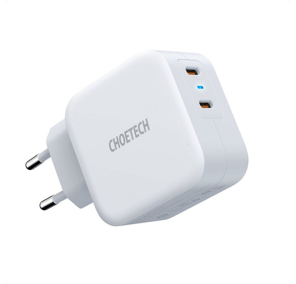 Choetech Schnellladegerät 2x USB Typ C Power Delivery 40W 3A Weiß Smartphone-Ladegerät von Choetech