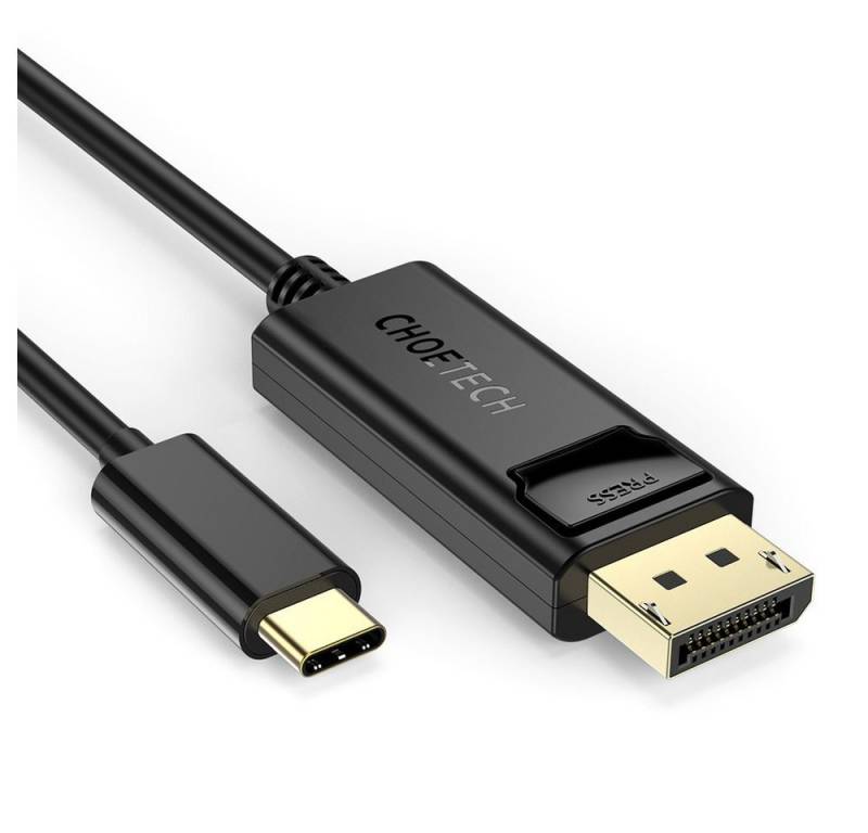 Choetech unidirektionales USB Typ C auf Display Port 4K Kabel 1,8m Schwarz Video-Adapter, 180 cm von Choetech