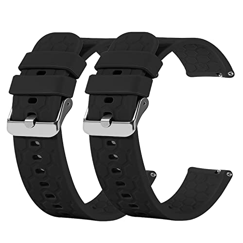 Chofit Armbänder kompatibel mit Amazfit Bip 3/GTS 4 Mini/GTS 2 Mini Armband, 20 mm Ersatzarmband aus weichem Silikon für Bip S/Bip U/Bip Series/GTS 3 Smartwatch (2 Schwarz) von Chofit