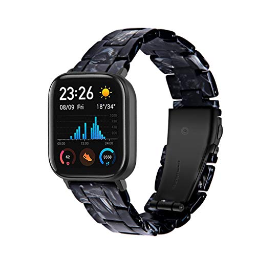 Chofit Armbänder kompatibel mit Amazfit GTS 4 Mini/GTS 2 Mini Armband, 20 mm Harz-Ersatzarmband für Bip 3 Pro/Bip 3/GTS 3/GTS 2 Mini/GTS 2e/GTS 2 (Schwarz) von Chofit