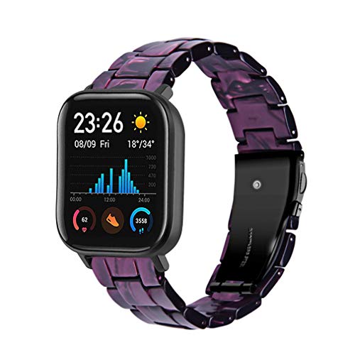 Chofit Armbänder kompatibel mit Amazfit GTS 4 Mini/GTS 2 Mini Armband, 20 mm Harz-Ersatzarmband für Bip 3 Pro/Bip 3/GTS 3/GTS 2 Mini/GTS 2e/GTS 2 (Violett) von Chofit