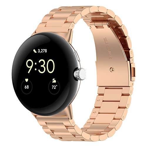 Chofit Armbänder kompatibel mit Google Pixel Watch Armband, Metall Edelstahl Armband Ersatz Business Band für Pixel Watch Smartwatch (Roségold) von Chofit