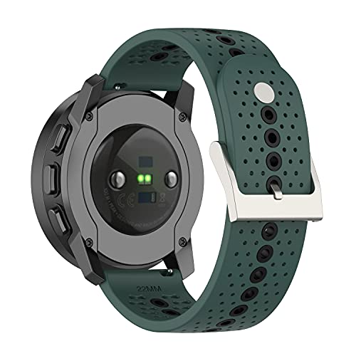 Chofit Armbänder kompatibel mit Suunto 9 Peak Strap, weiches Silikon-Sport-Ersatzarmband 22 mm Band mit bunten Löchern, Uhrenzubehör für Suunto 9 Peak Smart Watch (grün) von Chofit