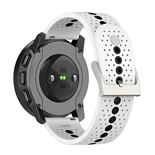 Chofit Armbänder kompatibel mit Suunto 9 Peak Strap, weiches Silikon-Sport-Ersatzarmband 22 mm Band mit bunten Löchern, Uhrenzubehör für Suunto 9 Peak Smart Watch (weiß) von Chofit