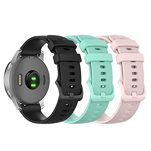 Chofit Armband kompatibel mit Garmin Venu 2S, weiches Silikon-Sport-Armbänder Armband 18 mm Ersatz-Körnung für Venu 2S 40mm/Forerunner 255S/255S Music 41mm (schwarz+pink+blaugrün) von Chofit