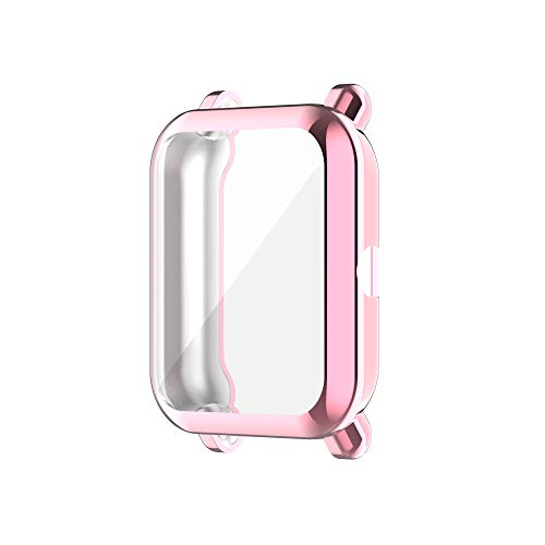 Chofit Hüllen Kompatibel mit Amazfit Bip U/GTS 2 Mini Hülle, Displayschutzfolie Folie TPU Plated Schutzhülle Case Cover Armor Shell für Amazfit Bip U/GTS 2 Mini/Bip U Pro/Bip S/Bip Smartwatch (Rosa) von Chofit