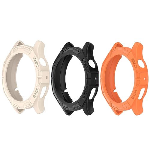 Chofit Hüllen Kompatibel mit Amazfit Cheetah Pro/Cheetah Round Case, TPU Schutzhüllen Cover Protector Armor Shell Zubehör für Cheetah Pro/Cheetah (Schwarz/Orange/Starlight) von Chofit