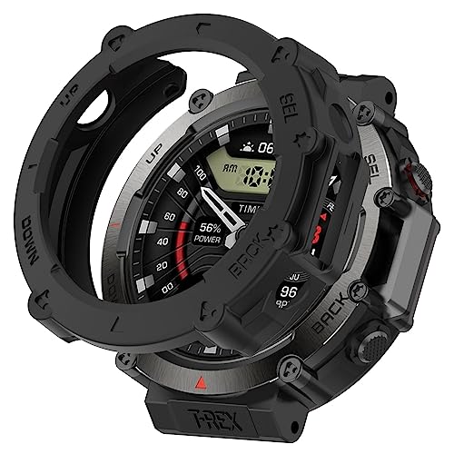 Chofit Hüllen Kompatibel mit Amazfit T-Rex Ultra Hülle, TPU Schutzhülle Sport Hüllen Cover Protector Shell Zubehör für T-Rex Ultra Smartwatch (Schwarz) von Chofit