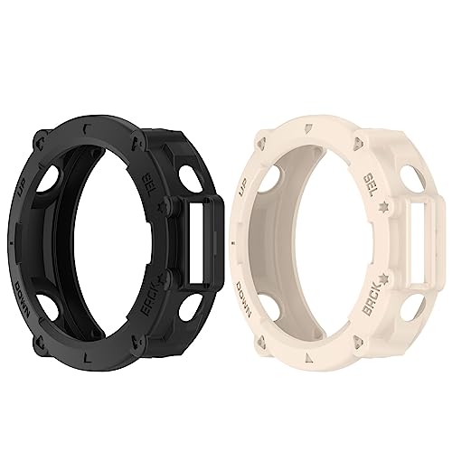 Chofit Hüllen Kompatibel mit Amazfit T-Rex Ultra Hülle, TPU Schutzhülle Sport Hüllen Cover Protector Shell Zubehör für T-Rex Ultra Smartwatch (Schwarz + Sternenlicht) von Chofit