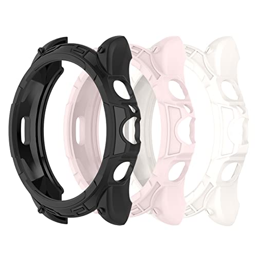 Chofit Hüllen Kompatibel mit Fossil Gen 6 44mm 42mm Hülle, TPU Schutzhüllen Cover Watch Protector Shell Zubehör für Gen6 Smartwatch (42mm, Schwarz+Pink+Weiß) von Chofit