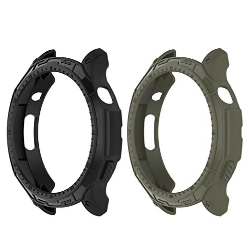 Chofit Hüllen kompatibel mit Amazfit GTR 4 Hülle, TPU Schutzhüllen Cover Schutzhülle Schale Bumper Zubehör für GTR 4 Smart Watch (Schwarz + Grün) von Chofit