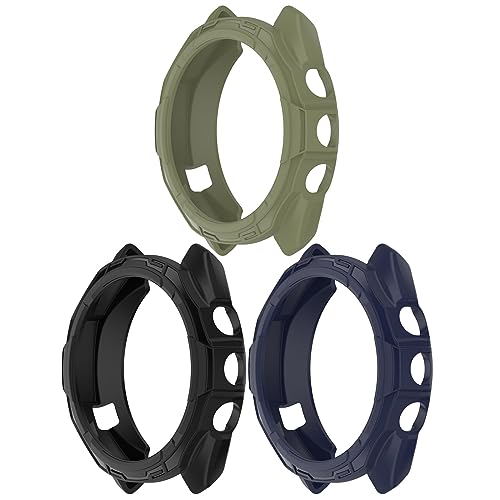 Chofit Hüllen kompatibel mit Garmin Approach S70 47 mm 42 mm Hülle, TPU Schutzhüllen Cover Protector Shell Zubehör für Approach S70 (42 mm, Schwarz/Grün/Blau) von Chofit