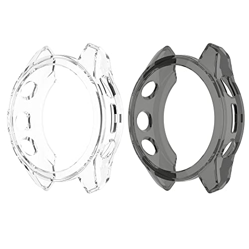 Chofit Hüllen kompatibel mit Garmin Epix Pro (Gen2) 42 mm Hülle, Schutzhülle, weiche TPU-Bumper Shell für Epix Pro (Gen2) 42 mm (nicht für 47 mm/51 mm) (schwarz + transparent) von Chofit