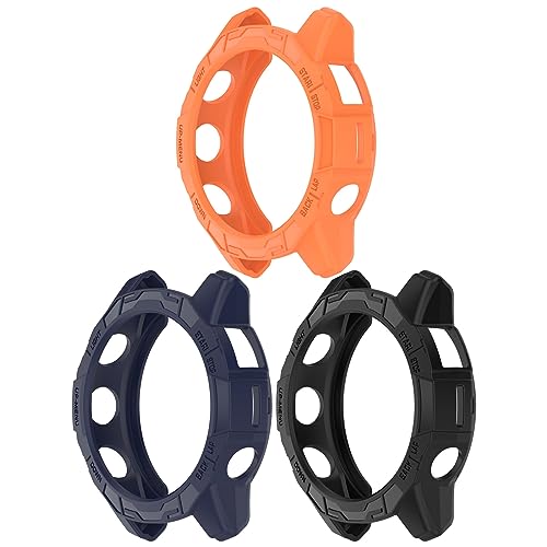 Chofit Hüllen kompatibel mit Garmin Epix Pro Gen 2 51 mm/Fenix 7X Pro Hülle, TPU Schutzhüllen Cover Uhrenrahmen Protector Shell für Fenix 7X Pro/Epix Pro Gen 2 51 mm (Schwarz + Blau + Orange) von Chofit