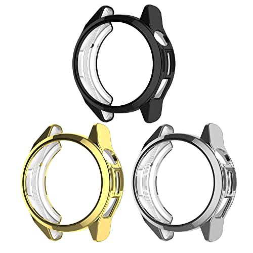 Chofit Hüllen kompatibel mit Huawei Watch GT 3 SE/GT Runner Hülle, TPU beschichtete Schutzhüllen Cover Shell für Watch GT Runner/Watch GT 3 SE (Schwarz + Silber + Gold) von Chofit