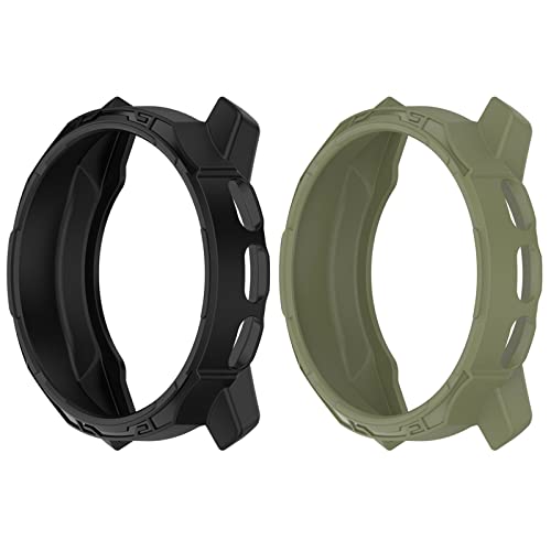 Chofit Hüllen kompatibel mit SUUNTO 9 Peak Pro Hülle, Kunststoff-Schutzhüllen, Schutzhülle, Uhrenrahmen, Schutzhülle für SUUNTO 9 Peak Pro/SUUNTO 9 Peak (schwarz + grün) von Chofit