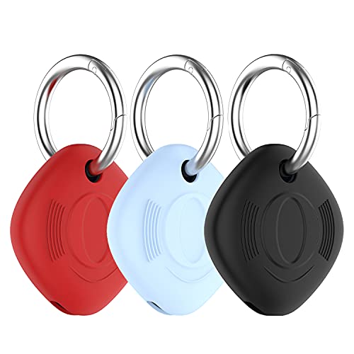 Chofit Hüllen kompatibel mit Samsung Galaxy SmartTag/SmartTag+ Hülle, weiches Silikon Schlüsselanhänger Schutzhülle Anti-Verlust Zubehör für SmartTag/SmartTag Plus (Rot + Blau + Schwarz) von Chofit