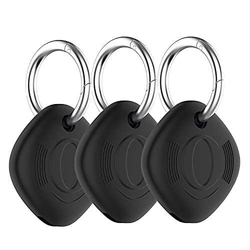 Chofit Hüllen kompatibel mit Samsung Galaxy SmartTag/SmartTag+ Hülle, weiches Silikon Schlüsselanhänger Schutzhülle Anti-Verlust Zubehör für SmartTag/SmartTag Plus (schwarz + schwarz + schwarz) von Chofit