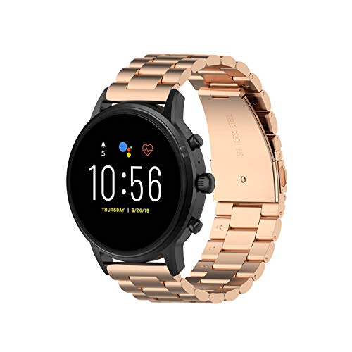 Chofit Kompatibel mit Fossil Gen 6/Gen 5E, Metall Armband, Edelstahl Ersatzarmbänder für Gen 6/Gen 5E Smartwatch (18mm, Roségold) von Chofit