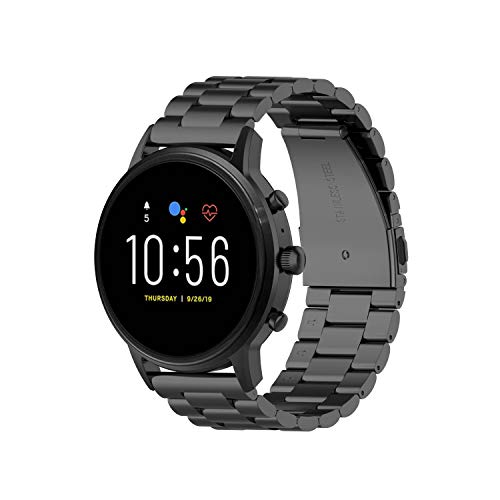 Chofit Metallarmbänder kompatibel mit Fossil Gen 6/Gen 5E, Edelstahl Ersatzarmbänder für Gen 6/Gen 5E Smartwatch (18 mm, Schwarz) von Chofit